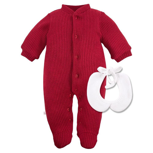 Pajac sweterkowy z kołnierzykiem My first Christmas Eevi - bordo