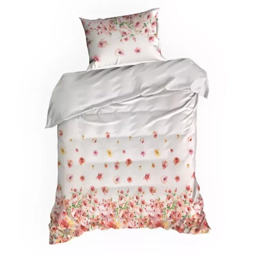 Pościel satynowa Spring 01 Kwiaty Eurofirany czerwony