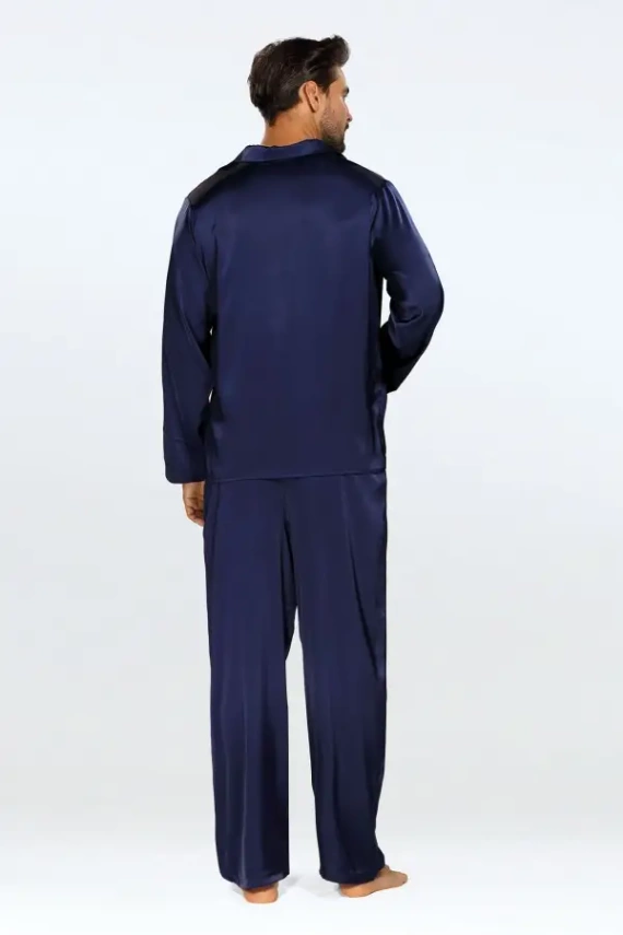 Komplet satynowy Lukas - granatowy