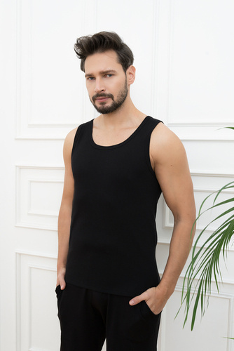 Podkoszulek męski szerokie ramiączko Paco Italian Fashion - czarny