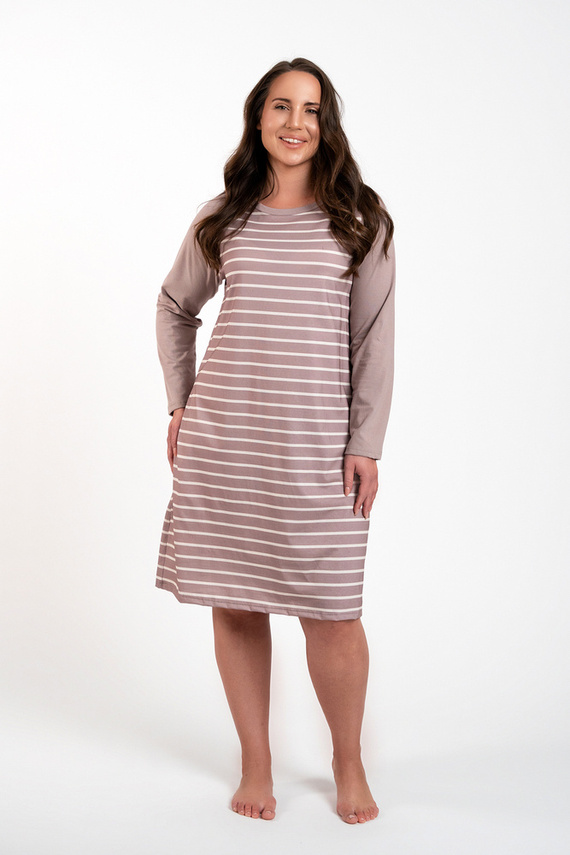 Koszula nocna damska Oda Italian Fashion - druk cappuccino