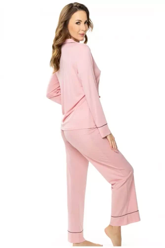 Piżama damska 86562 Elitte rozpinana Mewa ciemny różowy