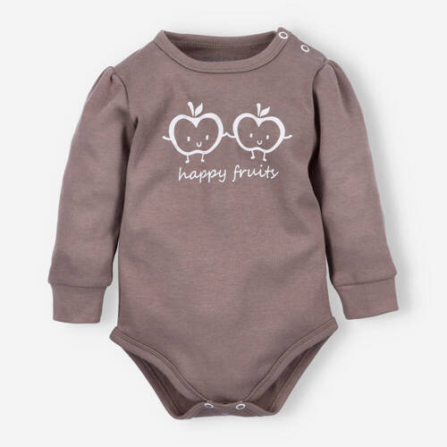 Body z bawełny organicznej Happy Apples Nini brązowy