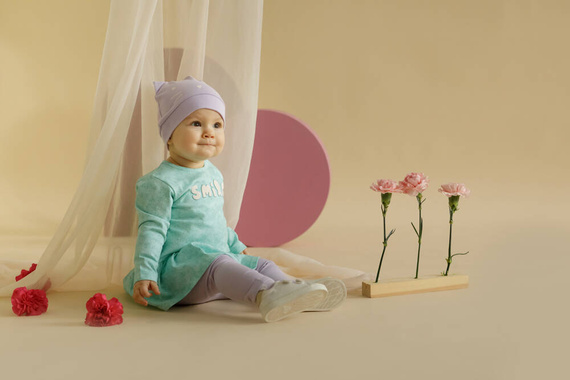 Tunika z długim rękawem Lilian Pinokio - miętowy