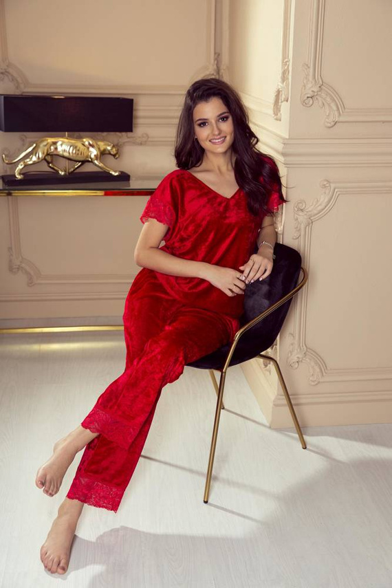 Piżama Damska 631 Milagros Forex - czerwony