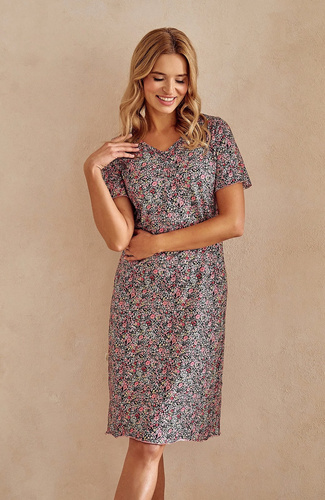 Koszula Damska 3094 Amara Taro- czarny kwiaty