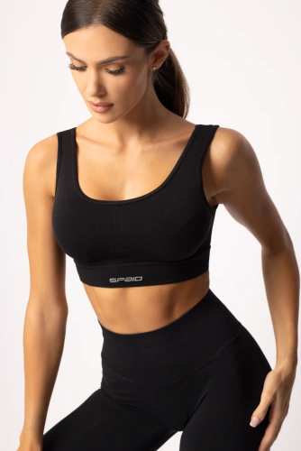 SPAIO Flex 2.0 – biustonosz sportowy seamless do aktywnego stylu czarny