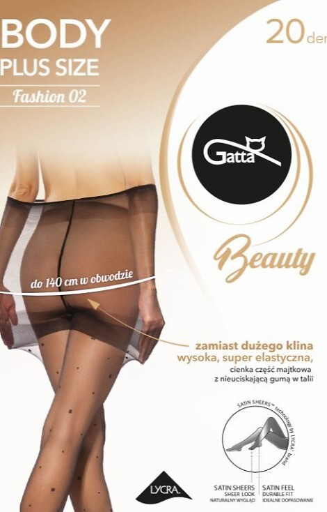 Body Plus Size Fashion 02 Rajstopy 20 den Gatta - nero