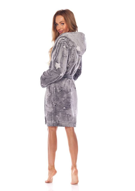 Szlafrok Damski pluszowy 2212 Nela L&L -melange