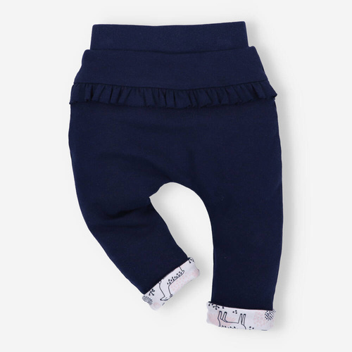 Spodnie dresowe z bawełny organicznej Jelonki Nini granatowy