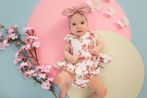 Sukienko-body Summer Mood Pinokio - ecru kwiaty