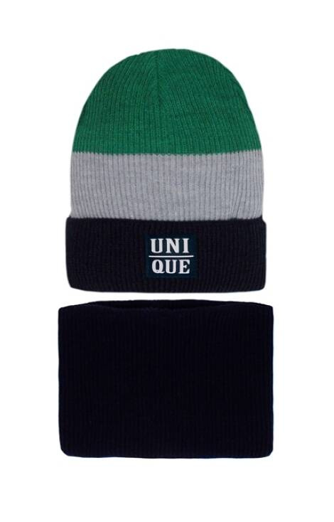 Komplet dla chłopca 46-520 czapka+tuba/komin Ajs