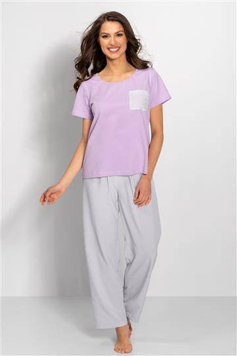 Piżama damska Caroline Momenti Per Me lila-grey 