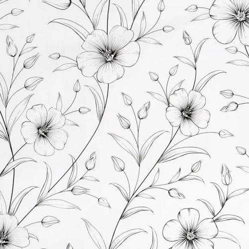 Pościel satynowa Spring 33 Kwiaty Eurofirany biały/czarny