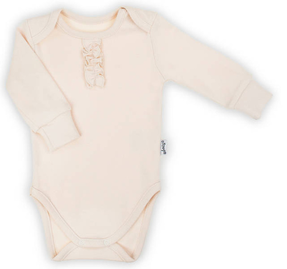 163633 Magia Świąt Body z długim rękawem Nicol - beżowy/ falbanka