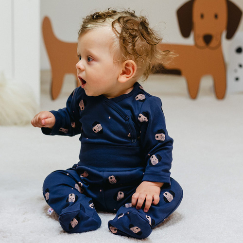 Półśpiochy niemowlęce Puppy Playtime Eevi - granat