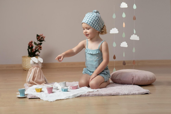 Chustka niemowlęca Sweet Cherry Pinokio - zielony kratka