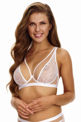 Biustonosz miękki bralette 2455 Lupoline- biały beżowy