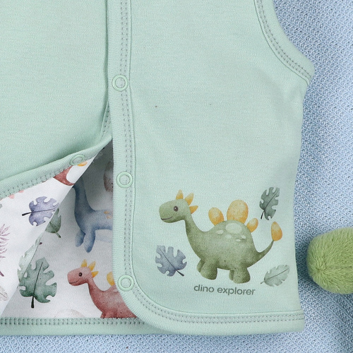 Nini Kamizelka Dino Explorer – organiczna bawełna, kamizelka dla niemowląt