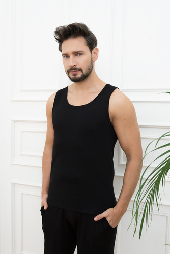 Podkoszulek męski szerokie ramiączko Paco Italian Fashion - czarny