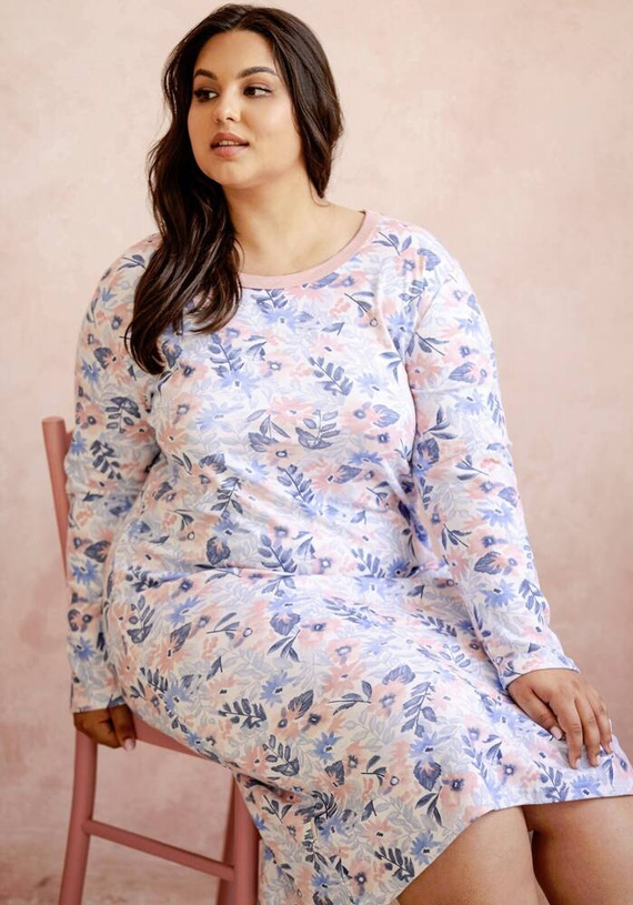 Koszula Damska Interlock 3261 Giiny Taro- biały kwaity