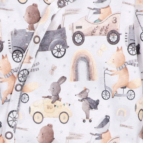 Body kopertowe z bawełny organicznej Cute Cars Nini druk