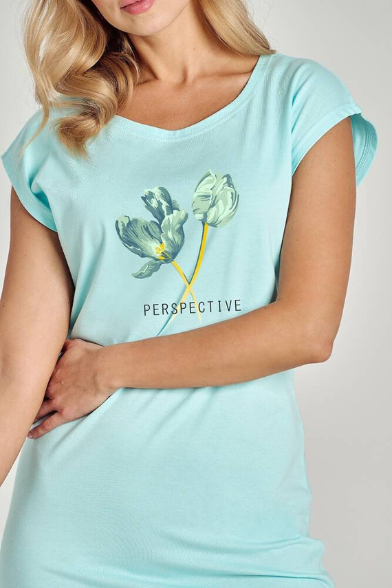 Koszula Damska 3132 Virginia Taro-turkusowy