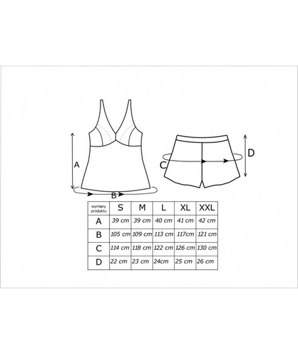 Piżama Damska krótkie spodenki, ramiączko Mari 1/2 Donna -ecru