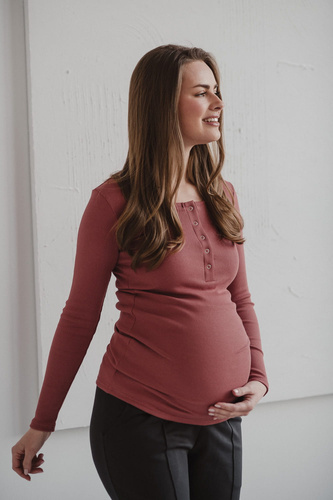 Bluzka ciążowa i do karmienia Tummy Milk&Love dusty cedar