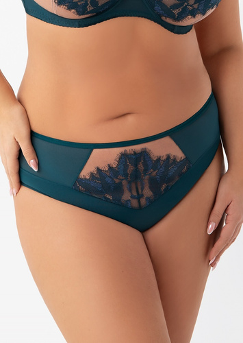 Gorsenia Ottavia K949 – figi brazyliany czarne, tiulowe z haftem, średni stan