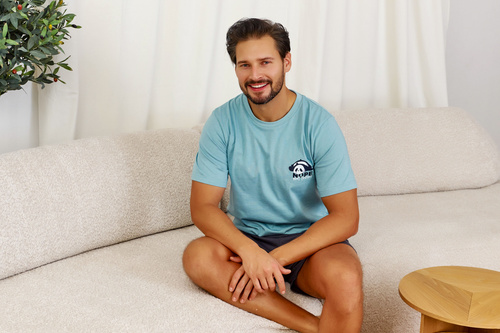 PMB.7232 Piżama Męska Doctor Nap - ice blue