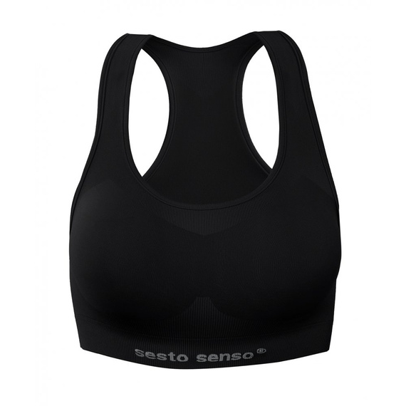 Biustonosz sportowy top CL14 Sesto Senzo czarny