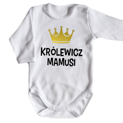 Body długi rękaw "KRÓLEWICZ MAMUSI" Moocha biały 