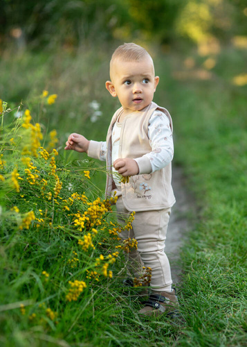 Kamizelka z bawełny organicznej Turtles Nini beżowy 
