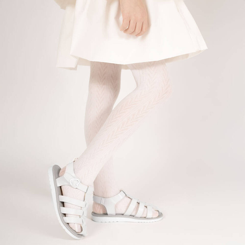 Rajstopy żakardowe W3 141805 Nicol - kremowy