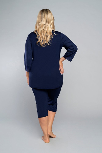 Piżama 3/4 rękaw, 3/4 spodnie Izyda Italian Fashion - granat 