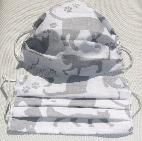 Maseczka dwuwarstwowa 1237E Karo - 17A koty myszki