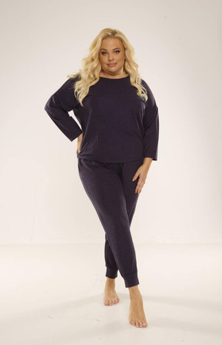 Piżama Damska 347 Paula Plus Size De Lafense - granat