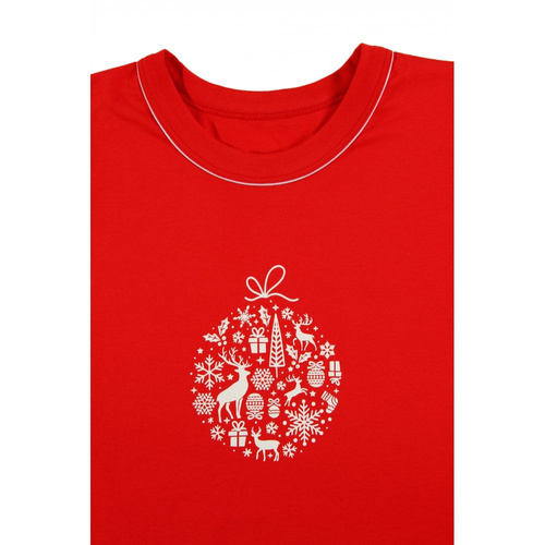 Piżama damska świąteczna 2642/01 Bombka Sesto Senso czerwony