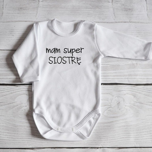 Body długi rękaw "Mam super siostrę" Moocha czarne