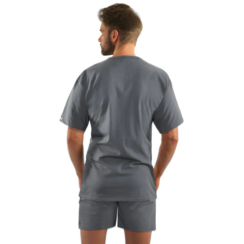 Bawełniana piżama męska, krótki rękaw i spodenki 2404 Military Sesto Senso - grafitowy