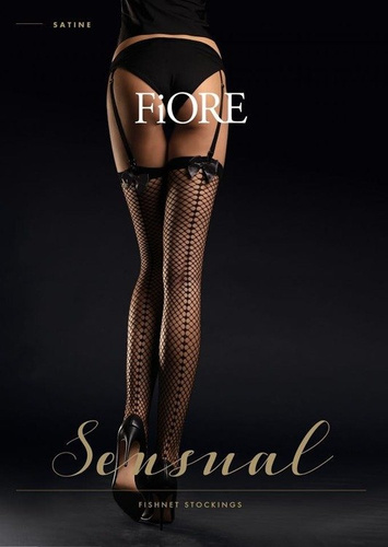 O 4060 Pończochy Satine do pasa   Fiore czarny