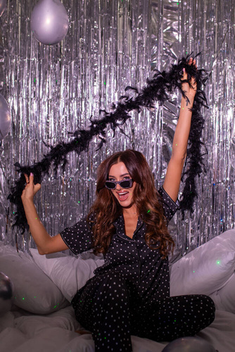 Piżama Damska krótki rękaw, długie spodnie Ria Italian Fashion - druk 