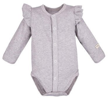 Body z długim rękawem rozpinane "Simply Comfy" Ewa Klucze- szary melanż