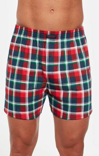 Bokserki męskie 002/274, 008/274 Comfort Cornette kratka czerwony