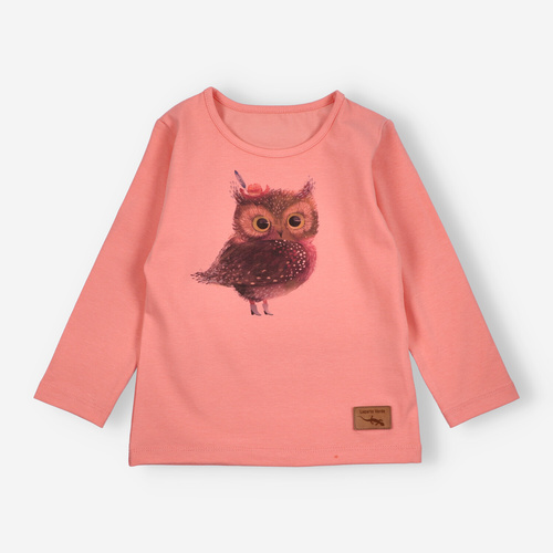 Lagarto Verde bluzka dla dziewczynki z długim rękawem łososiowa – modna, bawełniana, trwała