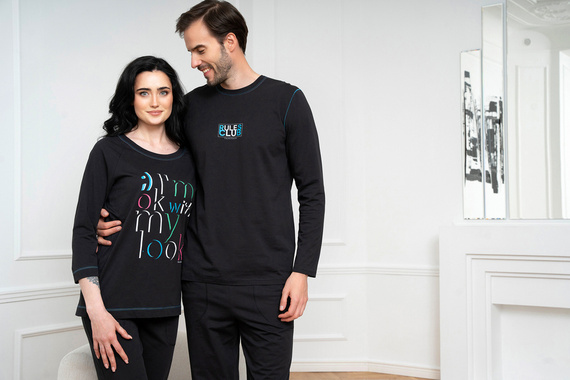 Piżama Damska 3/4 rękaw, 3/4 spodnie Olza Italian Fashion - czarny