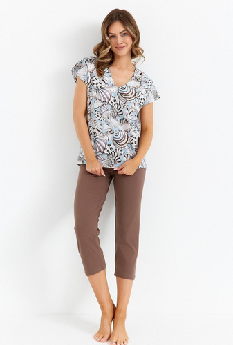 Piżama damska 483 Cana - niebieski czekoladowy