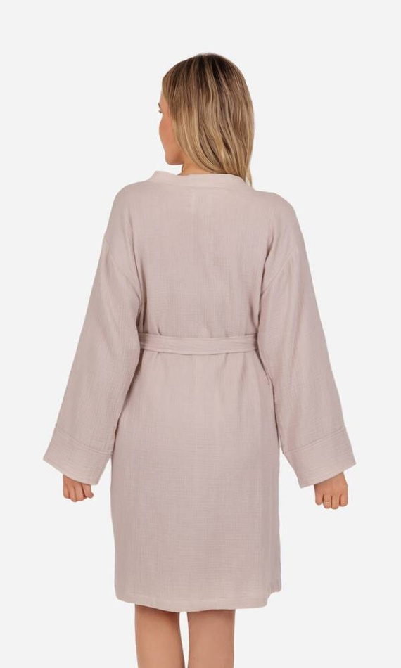 Szlafrok ciążowy muślinowy Mommy ByShelly - beżowy