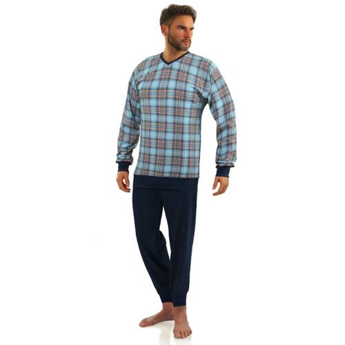 Bawełniana piżama męska 2576/41 Sesto Senso - granatowy